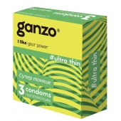 Ультратонкие презервативы Ganzo Ultra thin - 3 шт. - Ganzo - купить с доставкой в Рыбинске