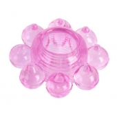 Розовое гелевое эрекционное кольцо-цветок - Toyfa Basic - в Рыбинске купить с доставкой
