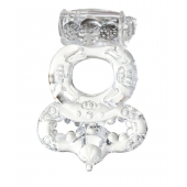 Прозрачное эрекционное кольцо с вибратором  и подхватом - Toyfa Basic - в Рыбинске купить с доставкой