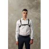 Черная мужская кожаная портупея №4 - БДСМ Арсенал - купить с доставкой в Рыбинске