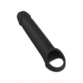 Черная насадка-удлинитель с вибрацией Vibrating Extender With Remote - Dream Toys - в Рыбинске купить с доставкой