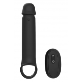 Черная насадка-удлинитель с вибрацией Vibrating Extender With Remote - Dream Toys - в Рыбинске купить с доставкой