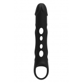 Черная насадка-удлинитель Vibrating Extender With Remote с вибрацией - Dream Toys - в Рыбинске купить с доставкой