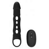 Черная насадка-удлинитель Vibrating Extender With Remote с вибрацией - Dream Toys - в Рыбинске купить с доставкой