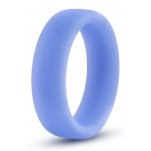 Голубое люминесцентное кольцо Silicone Glo Cock Ring - Blush Novelties - в Рыбинске купить с доставкой