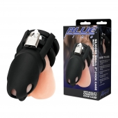Черная клетка для пениса Silicone Small 2 in Cock Cage With Ball Divider - BlueLine - купить с доставкой в Рыбинске
