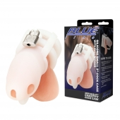 Белая клетка для пениса Silicone Small 2 in Cock Cage With Ball Divider - BlueLine - купить с доставкой в Рыбинске
