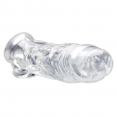 Прозрачная насадка для увеличения члена Realistic Clear Penis Enhancer and Ball Stretcher - 20,3 см. - XR Brands - в Рыбинске купить с доставкой