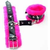 Оковы на ноги с розовым мехом BDSM Light - БДСМ Арсенал - купить с доставкой в Рыбинске