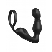 Черный вибростимулятор простаты с эрекционным кольцом Ass-Gasm Pro P-Spot Milker - Pipedream - в Рыбинске купить с доставкой