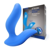 Синий вибромассажер простаты 3,5’’ Curve P-spot Massager - 12 см. - Erokay - в Рыбинске купить с доставкой