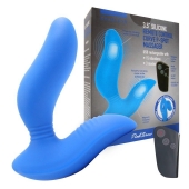 Синий вибромассажер простаты 3,5’’ Remote Control Curve P-spot Massager - 12 см. - Erokay - в Рыбинске купить с доставкой