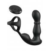 Черный вибростимулятор простаты с кольцом Ass-gasm Slide   Glide - Pipedream - в Рыбинске купить с доставкой