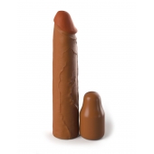 Коричневая насадка на член 2  Silicone X-tension - 20,3 см. - Pipedream - в Рыбинске купить с доставкой