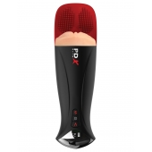 Телесный мастурбатор-вагина в черной колбе с вибрацией Fuck-O-Matic Pro XL - Pipedream - в Рыбинске купить с доставкой