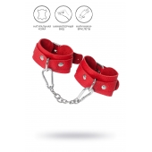 Красные кожаные наручники-браслеты со скруглёнными углами - Pecado - купить с доставкой в Рыбинске