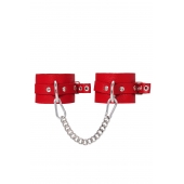 Красные мягкие кожаные оковы с люверсами - Pecado - купить с доставкой в Рыбинске