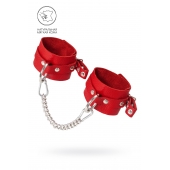 Красные мягкие кожаные оковы с люверсами - Pecado - купить с доставкой в Рыбинске