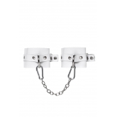 Белые мягкие кожаные оковы с люверсами - Pecado - купить с доставкой в Рыбинске