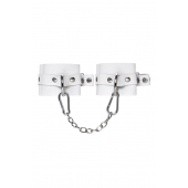 Белые мягкие кожаные наручники с люверсами - Pecado - купить с доставкой в Рыбинске