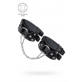 Черные кожаные оковы с двумя ремешками - Pecado - купить с доставкой в Рыбинске