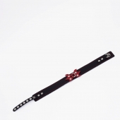 Черный ошейник с красным декором и строчкой - Crazy Handmade - купить с доставкой в Рыбинске