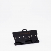 Черный однослойный кожаный ошейник с имитацией воротничка - Crazy Handmade - купить с доставкой в Рыбинске