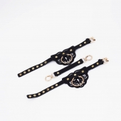 Черные оковы с золотистой фурнитурой - Crazy Handmade - купить с доставкой в Рыбинске