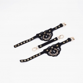 Черные оковы с золотистой фурнитурой - Crazy Handmade - купить с доставкой в Рыбинске