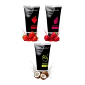 Набор из 3 съедобных лубрикантов JUJU (клубника, малина, кокос) - JuJu - купить с доставкой в Рыбинске