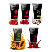 Набор из 5 съедобных лубрикантов JUJU (клубника, малина, тропические фрукты, вишня, кокос) - JuJu - купить с доставкой в Рыбинске