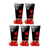 Набор из 5 съедобных лубрикантов JUJU со вкусом клубники - JuJu - купить с доставкой в Рыбинске