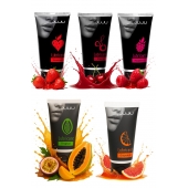 Набор из 5 съедобных лубрикантов JUJU (клубника, малина, тропические фрукты, вишня, грейпфрут) - JuJu - купить с доставкой в Рыбинске