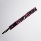 Черно-розовый ошейник с золотистой фурнитурой - Crazy Handmade - купить с доставкой в Рыбинске