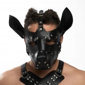 Черная кожаная маска «Собака» - Crazy Handmade - купить с доставкой в Рыбинске