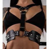 Черная кожаная двусторонняя портупея - Crazy Handmade - купить с доставкой в Рыбинске