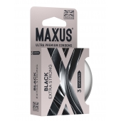 Черные утолщенные презервативы MAXUS Extra Strong с железным кейсом - 3 шт. - Maxus - купить с доставкой в Рыбинске