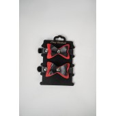 Черно-красные кожаные наручники с бантиками - Crazy Handmade - купить с доставкой в Рыбинске