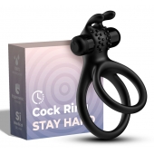Черное эрекционное виброкольцо с подхватом мошонки Stay Hard - Boys of Toys - в Рыбинске купить с доставкой