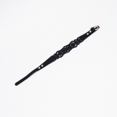 Черный ажурный чокер с золотистой фурнитурой - Crazy Handmade - купить с доставкой в Рыбинске