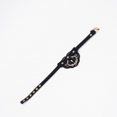 Черный чокер с клепками и золотистой фурнитурой - Crazy Handmade - купить с доставкой в Рыбинске