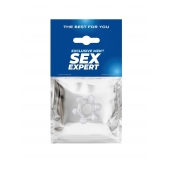 Прозрачное эластичное эрекционное кольцо с 6 шариками - Sex Expert - в Рыбинске купить с доставкой