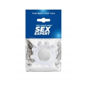 Прозрачное эрекционное кольцо со стимулирующими шариками - Sex Expert - в Рыбинске купить с доставкой
