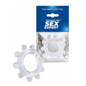 Прозрачное эрекционное кольцо со стимулирующими шариками - Sex Expert - в Рыбинске купить с доставкой