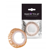 Эрекционное кольцо с бежевыми «ресничками» - Sextaz - в Рыбинске купить с доставкой