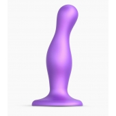 Фиолетовая насадка Strap-On-Me Dildo Plug Curvy size M - Strap-on-me - купить с доставкой в Рыбинске