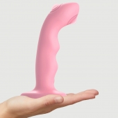 Розовая насадка-стимулятор Strap-On-Me Tapping Dildo Wave - Strap-on-me - купить с доставкой в Рыбинске
