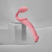 Розовый безремневой страпон Strap-on-me Semi-Realistic Bendable Strap-On size L - Strap-on-me - купить с доставкой в Рыбинске