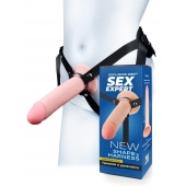 Мужской полый страпон на регулируемых ремешках - 22 см. - Sex Expert - купить с доставкой в Рыбинске