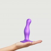 Фиолетовая насадка Strap-On-Me Dildo Plug Curvy size S - Strap-on-me - купить с доставкой в Рыбинске